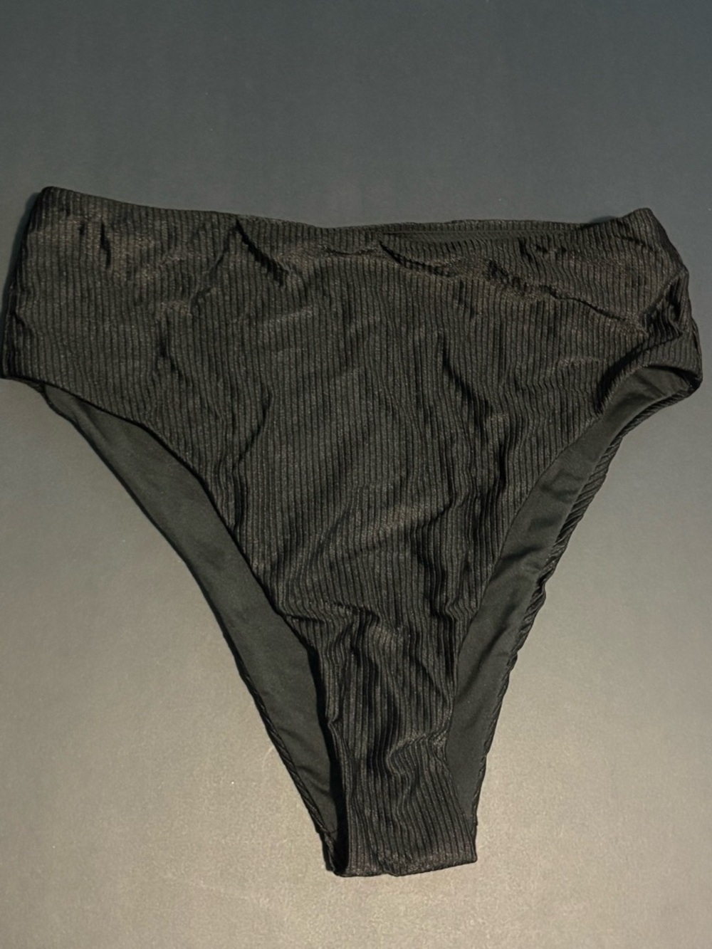 Victoria's Secret PINK Black Ribbed High-Waist Swim Bottom NWOT